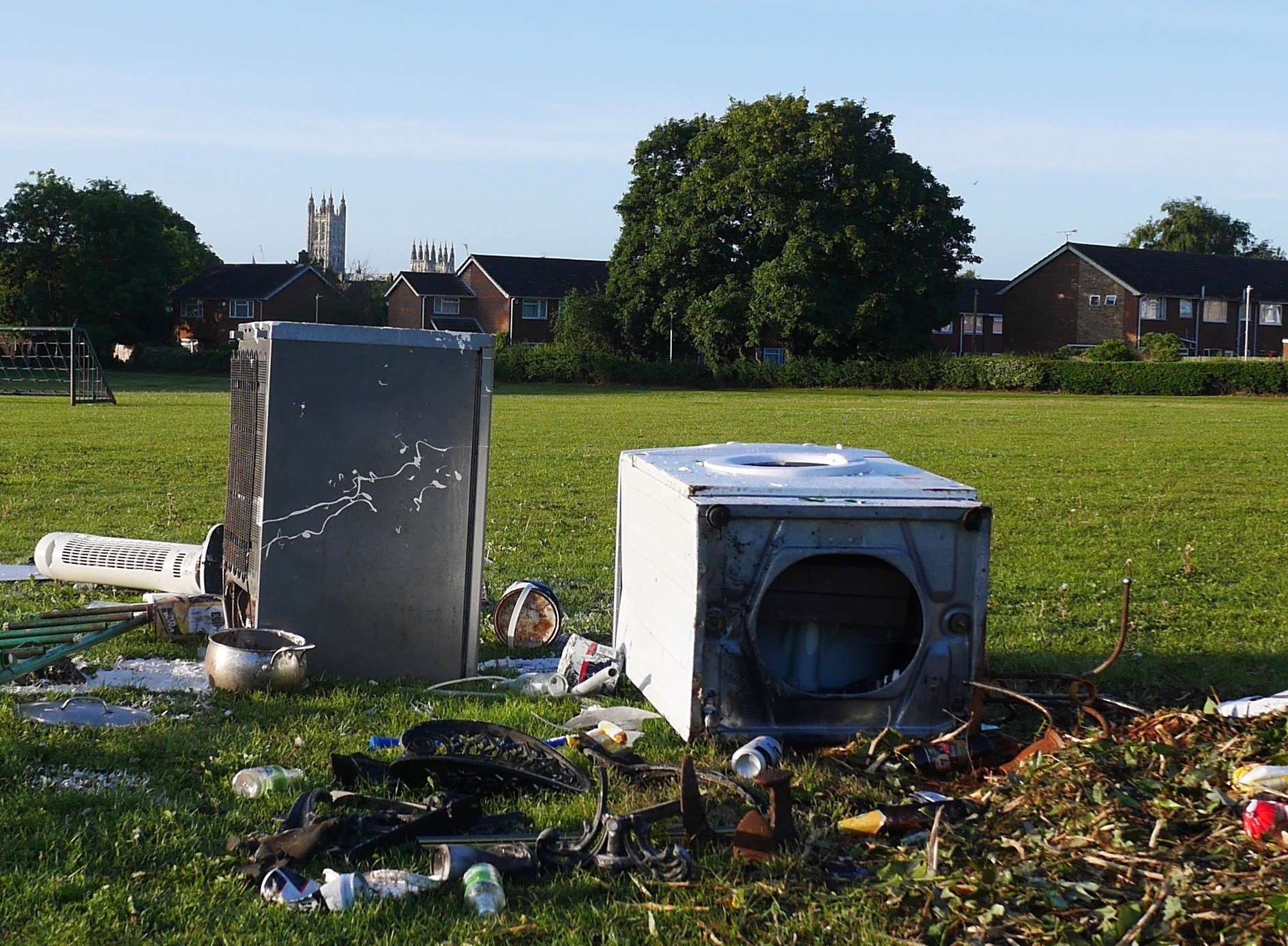 Unwanted electrical items left by travellers at the popular open space.