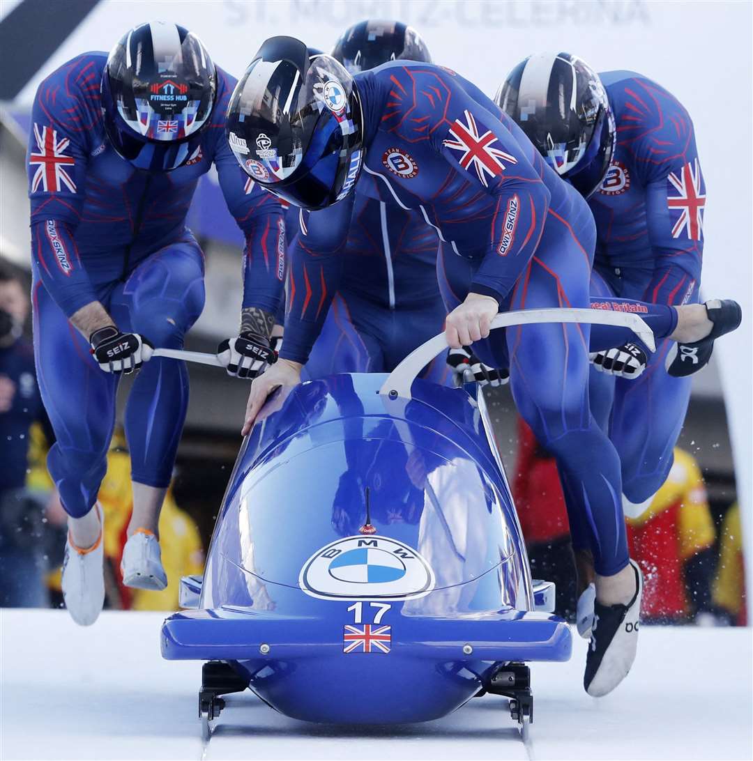 Thanet's Taylor Lawrence is part of Team GB's men's bobsleigh team at the Winter Olympics. Picture: Reuters/Arnd Wiegmann