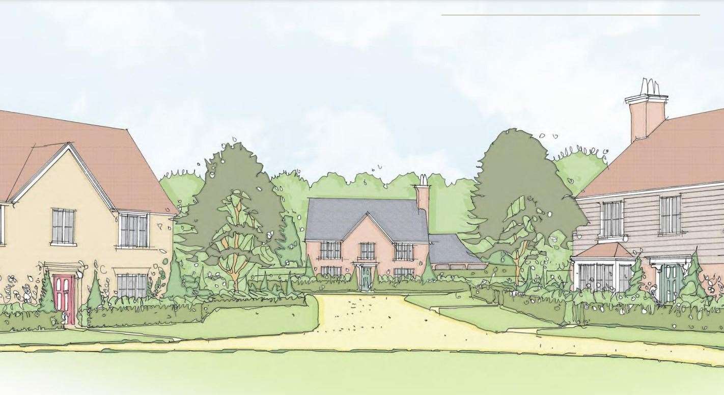 An artist's impression of a vision for the Danefield Grove development in Tilmanstone. Picture: Quinn Homes