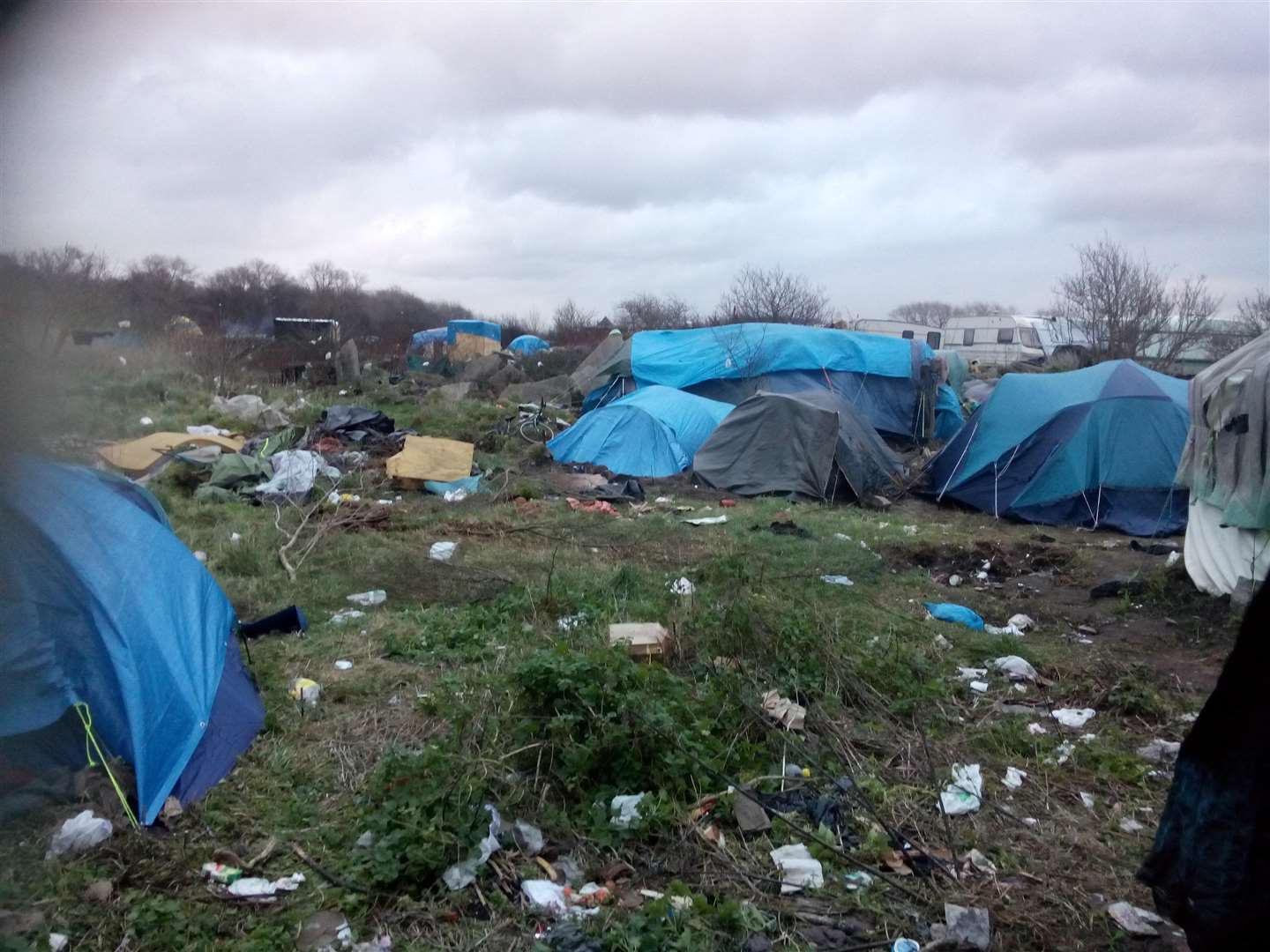 The infamous jungle in Calais before it was cleared