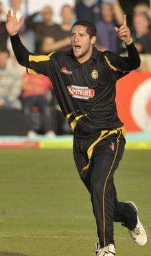 Wayne Parnell celebrates taking an early wicket against Durham in the Twenty20 Cup quarter-final
