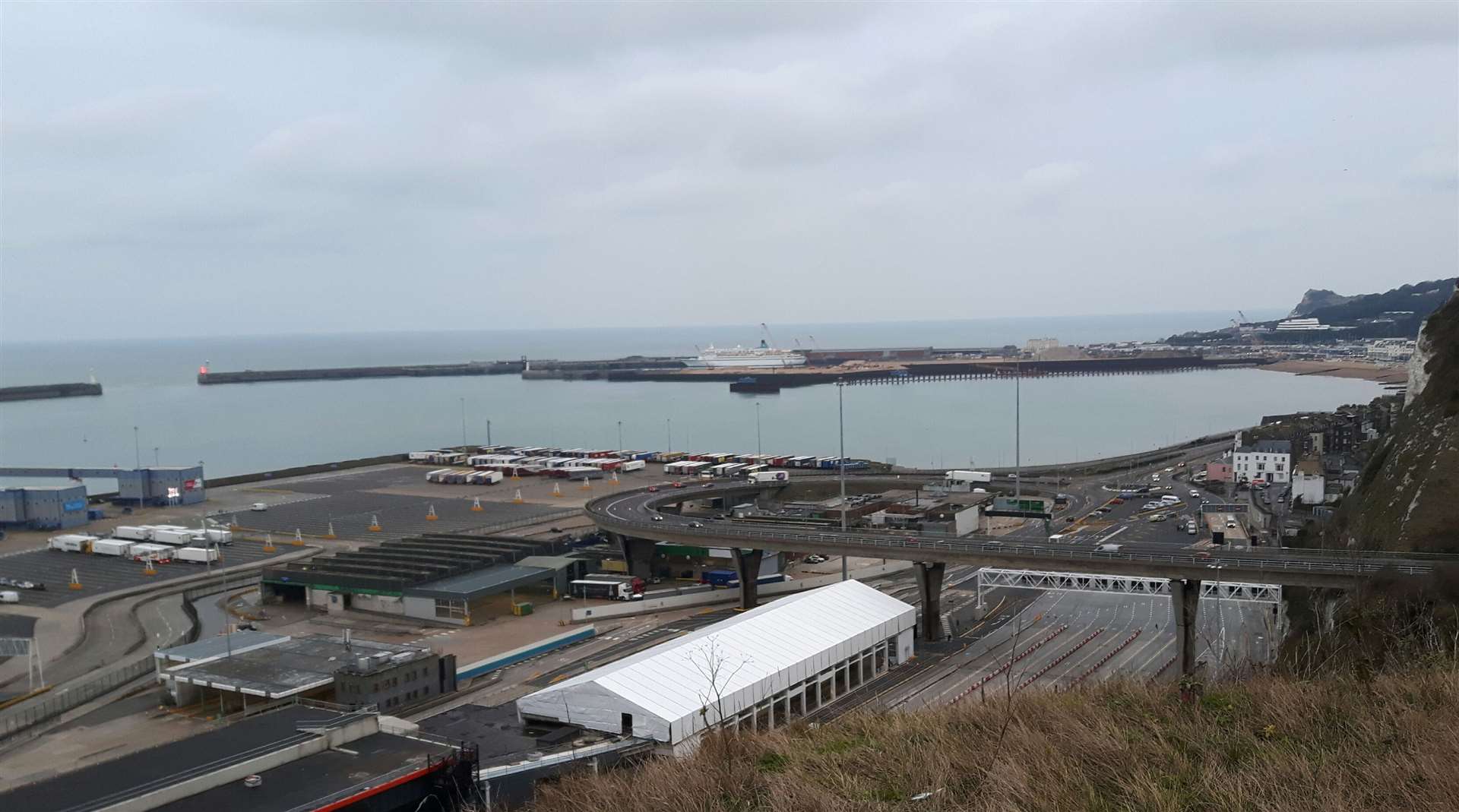 Dover's secondary holding centre, the Kent Intake Unit, is at the Eastern Docks. General view image