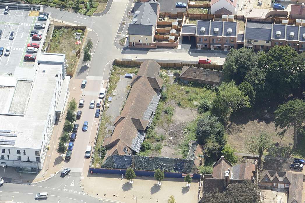 An aerial view of Repton Manor Barn - opposite Waitrose supermarket. Picture courtesy: Simon Burchett