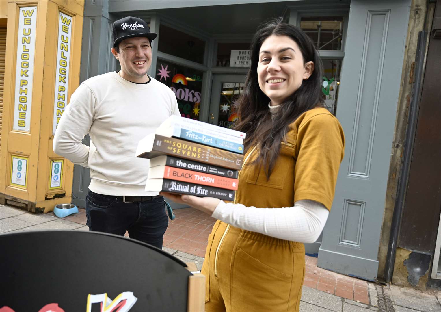 Sapphire Bates and her partner Nicholas outside their bookshop in Ramsgate. Picture: Barry Goodwin