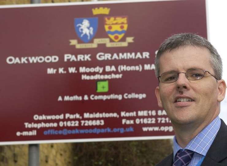 Mr Moody, the head teacher of Oakwood Park Grammar School.