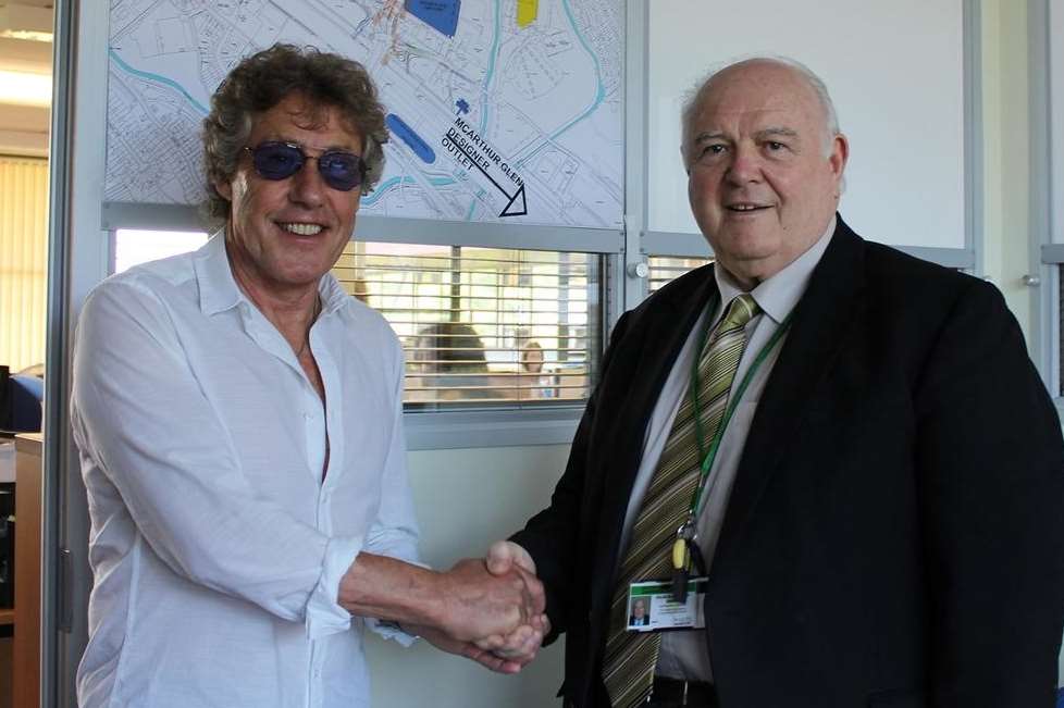 The Who frontman Roger Daltrey visits Cllr Gerry Clarkson to discuss plans for a model railway museum