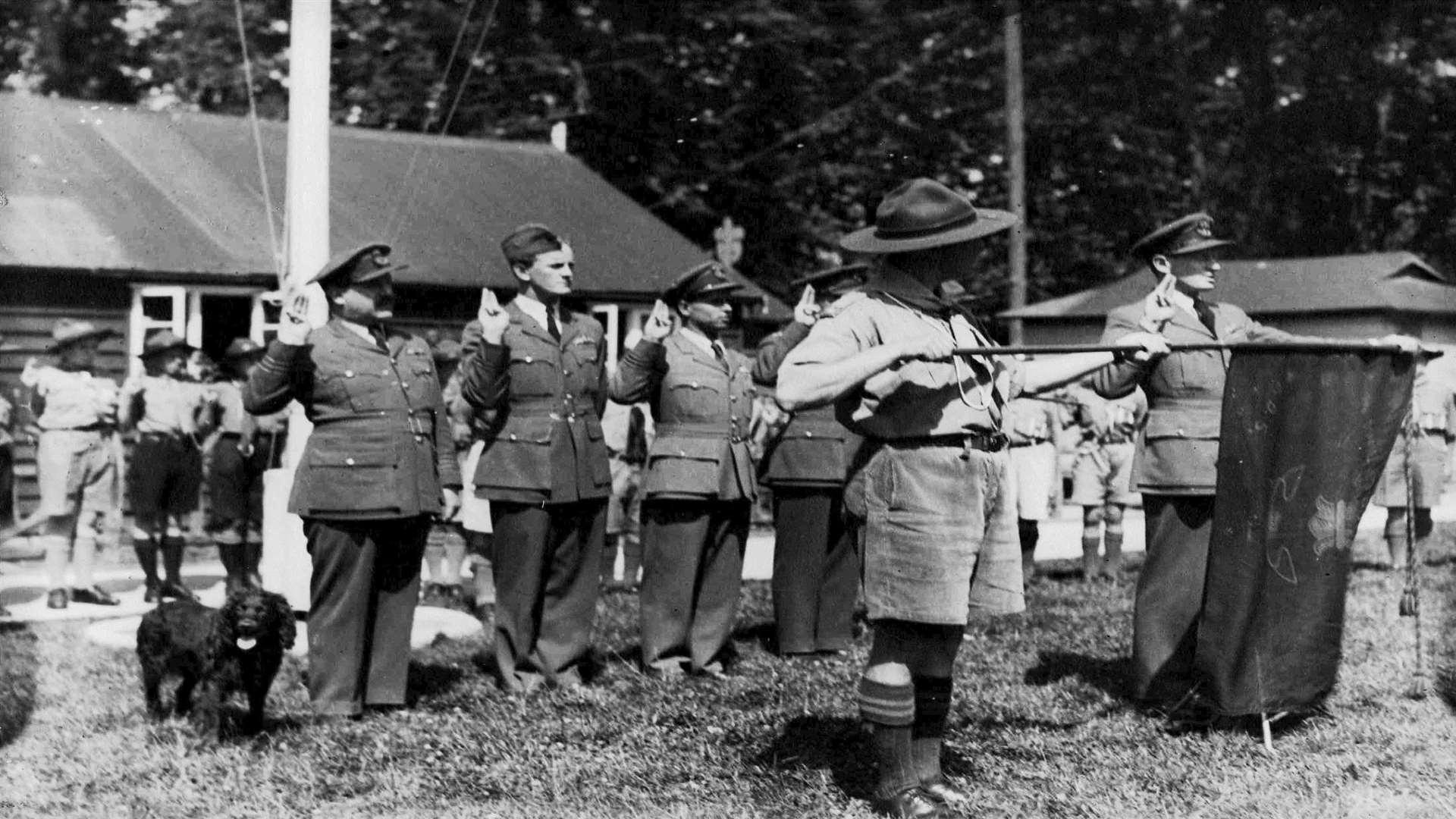 Guy Gibson being sworn in as a Venture Scout with the Tovil Scout Group, 1943. Courtesy of Tovil Scout Group