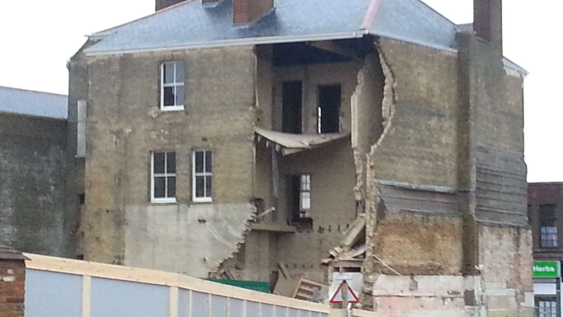 A gaping hole is left in the old Theatre Royal in Chatham