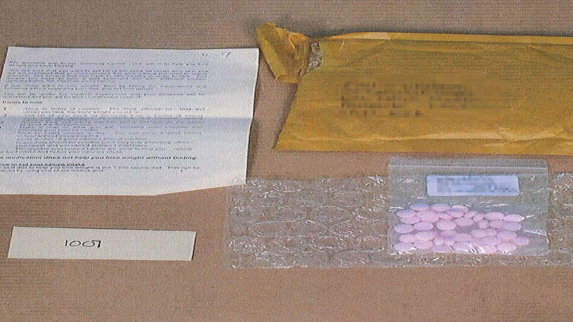 Some of the pills illegally sent to customers by the women