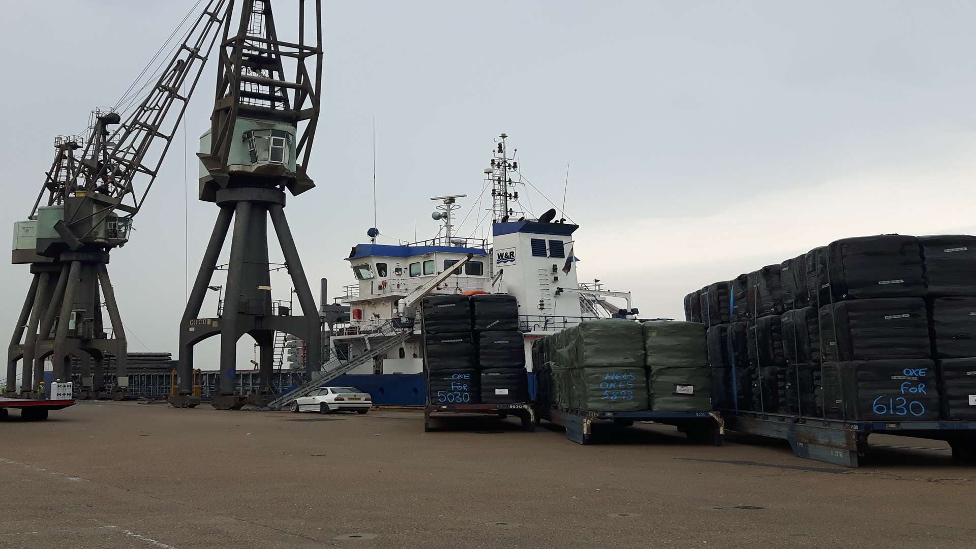 Cargo ship unloading at Sheerness Docks. File photo.