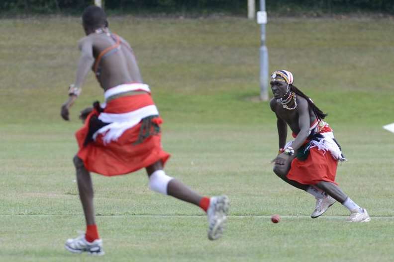 The Maasai Cricket Warriors played against the Gurkhas at Invicta Park Barracks