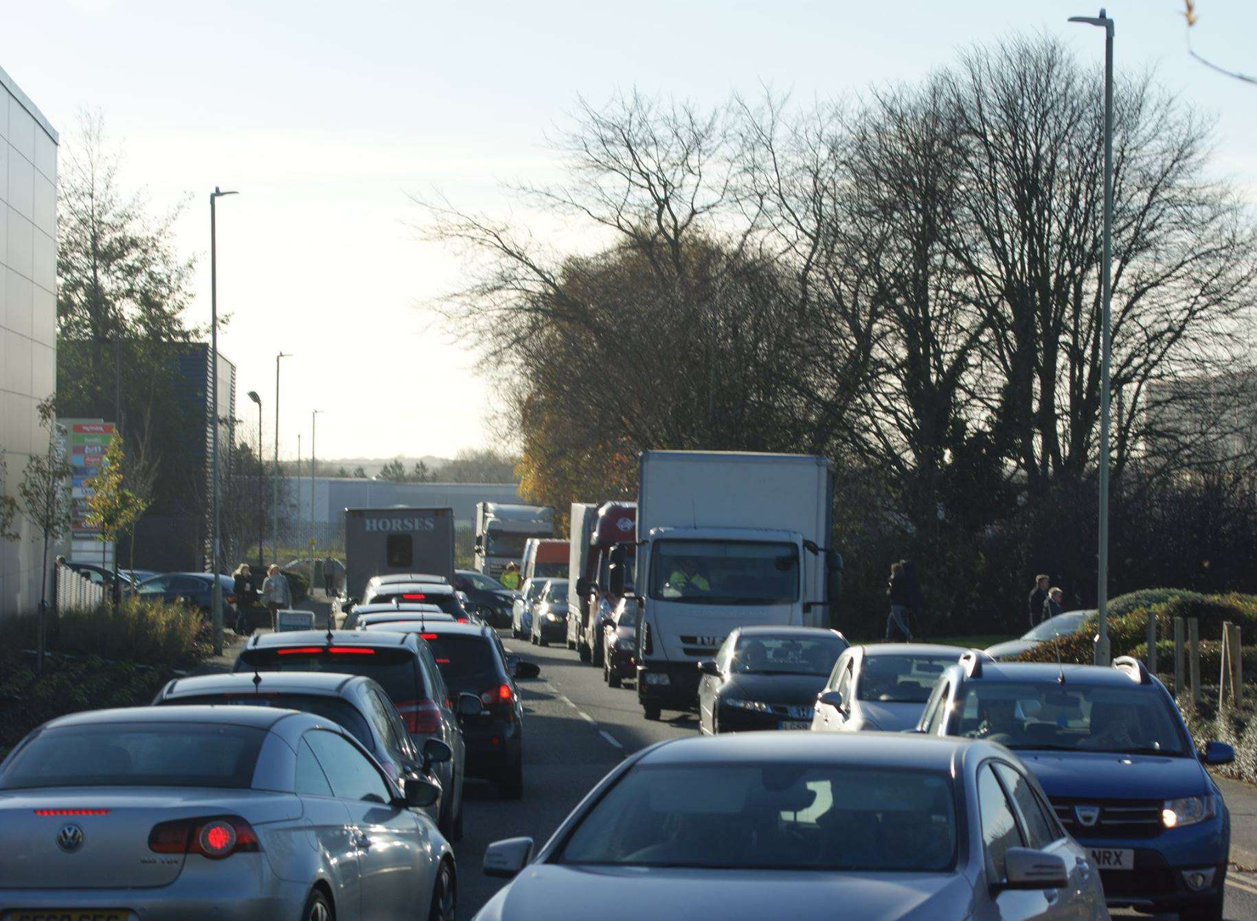 The traffic in Barrey Road, Sevington. Credit: Ian Sharp