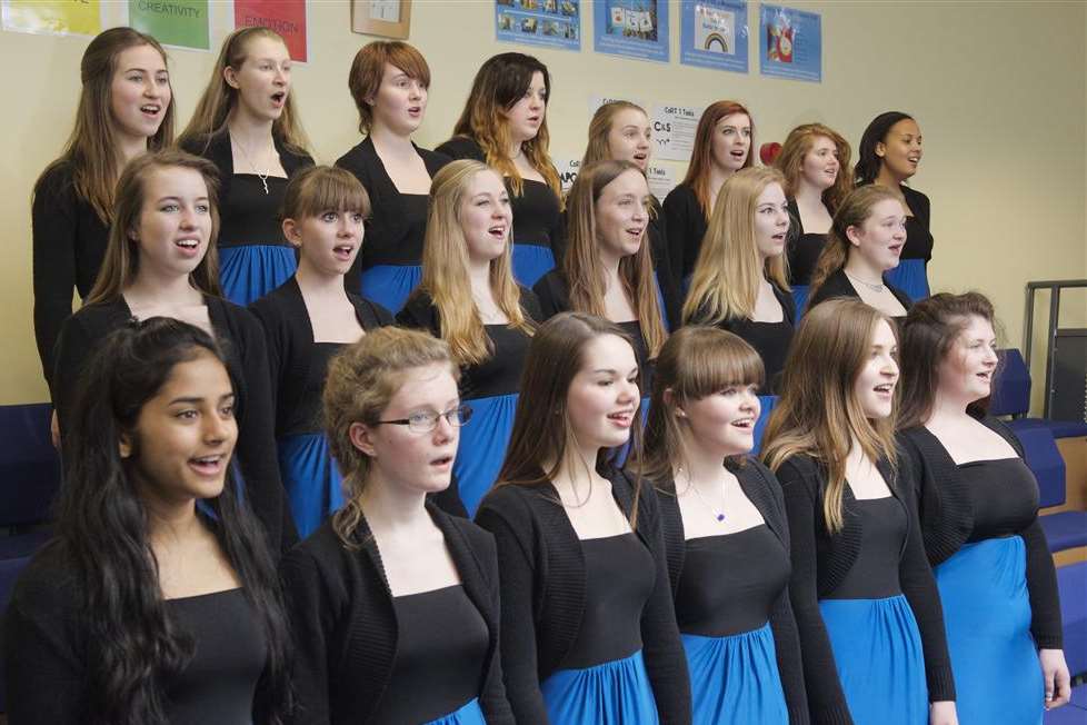 The senior school choir of The Rochester Grammar School, Nchant.