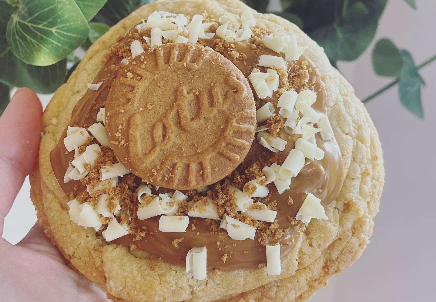 A stuffed Lotus cookie from Cheran's Bakery. Picture: Cheran's Bakery