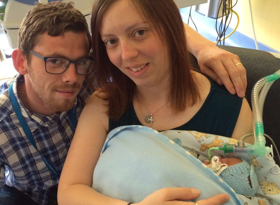 Mum and dad Amy Judge and Steven Foley from Folkestone say it has been a dramatic year
