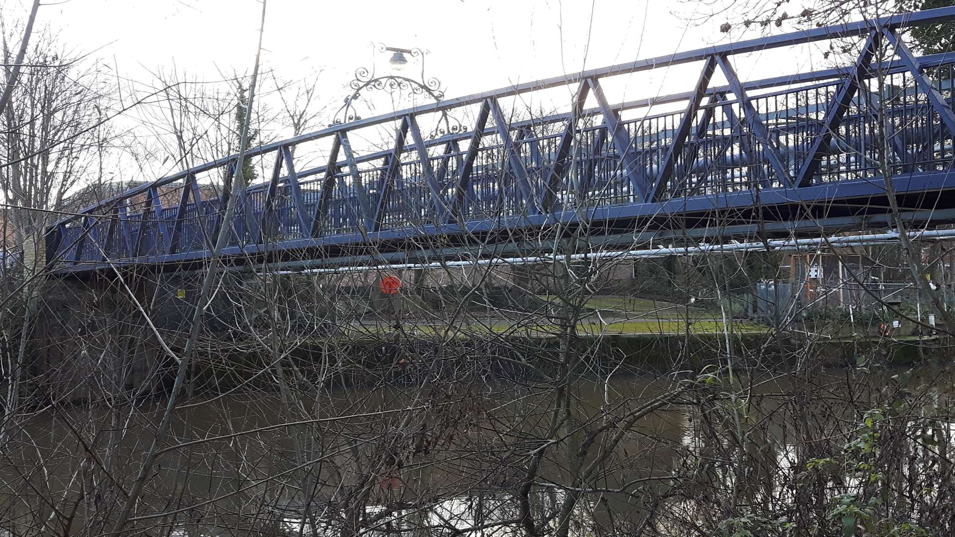 Tovil footbridge today, viewed from downstream on the Fant side