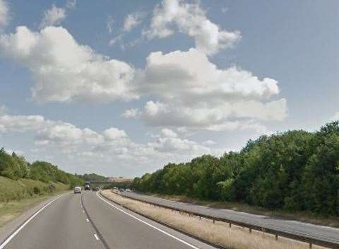 The crash happened on the Maidstone-bound carriageway of the A249. Picture: Google