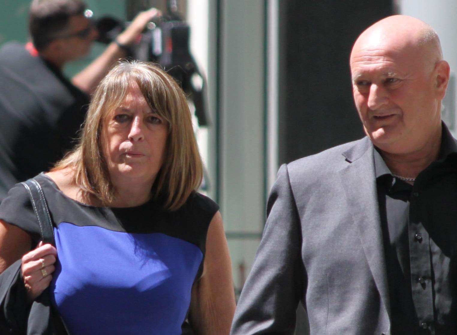 Georgina Leigh with her husband Desmond outside the High Court in London