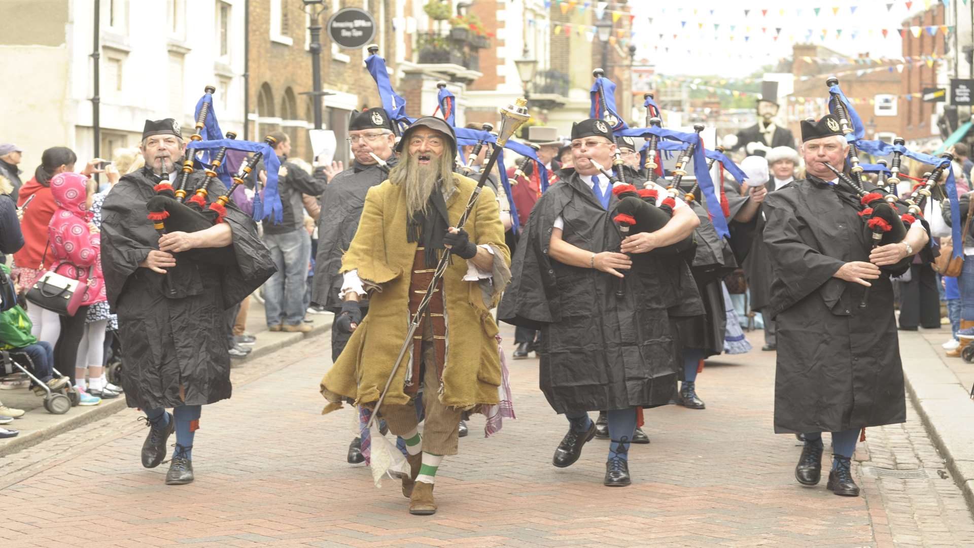 Dickens festival parade in Rochester High Street