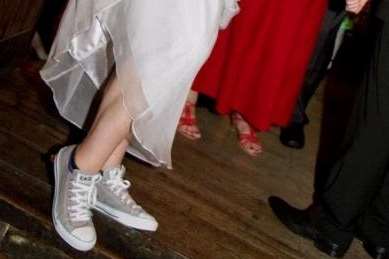 So she swapped them for a comfy pair of Converse trainers
