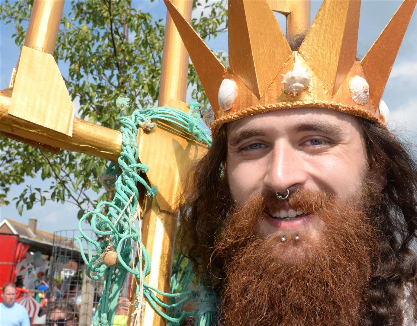 Spike Martin as King Neptune in the Ramsgate Carnival on Sunday. Picture: Chris Davey... (3195046)
