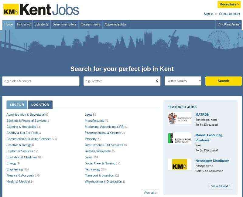 KentJobs.co.uk is in the unique position of being able to promote vacancies to a vast audience of local job seekers in Kent and Medway.