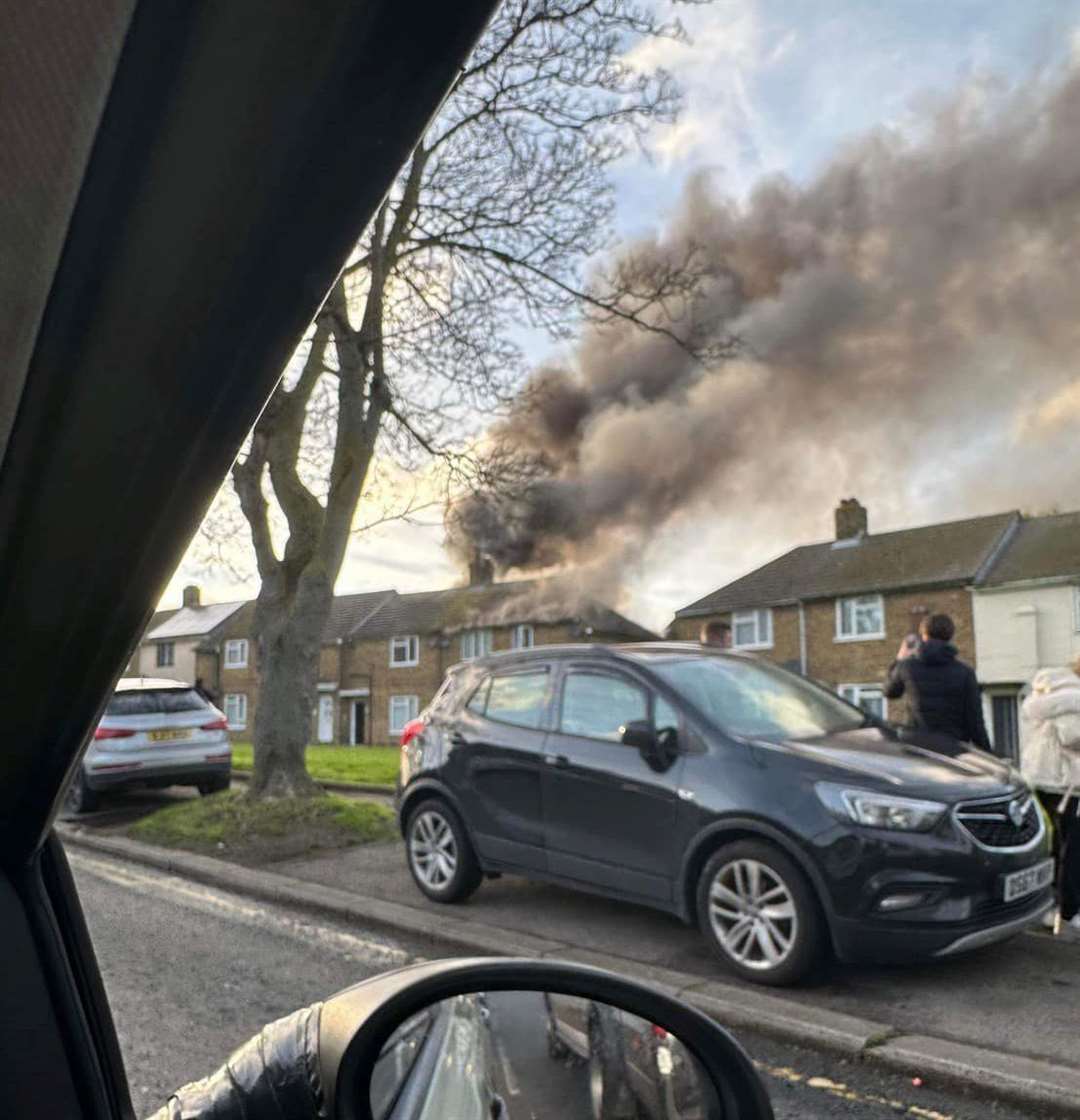 The fire has broken out in Darnley Road, Strood. Picture: Monika Nvn