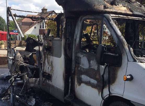 The campervan was destroyed. Picture: Mark Benson.