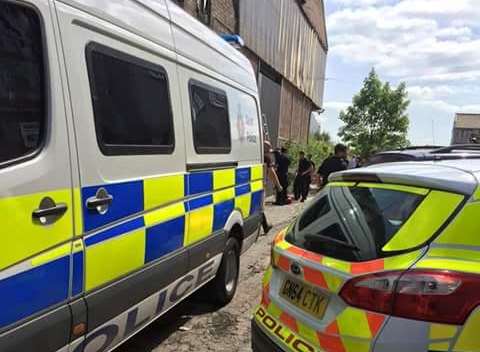 Police cars searching the Canal Basin back in June. Picture by Dean Beadle.