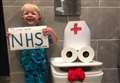 Tot makes toilet monster for NHS staff