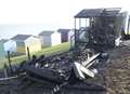 VIDEO: Beach huts destroyed in suspicious fire