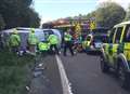 Van and lorry collide on busy dual carriageway
