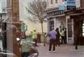 Fire crews with ‘crowbars’ force entry into empty shop