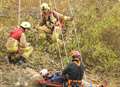 Rope rescue after man falls down embankment