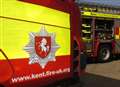 Fire fighters tackle blaze in hay baler