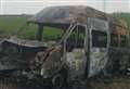 Stolen minibus found burnt out on marshland