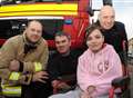 Passing firefighters come to rescue of girl hit by car 