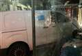 Arrest after van crash leaves shop ‘like a bomb site’