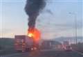 Explosions heard as huge lorry fire closes M2