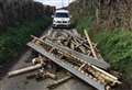 Country lane shut after wooden posts fly-tipped