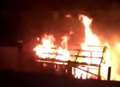 VIDEO: Flames engulf car and shed