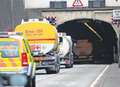 Long queues after crash at tunnel