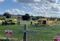 Air ambulance lands at golf course after assault nearby