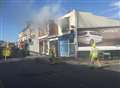 Town centre shut off after huge blaze