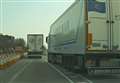 Video shows lorry driver's near miss in Op Brock roadworks