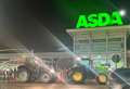 Farmers invade supermarket car park