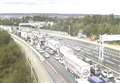 M20 delays clear after lorries and car crash
