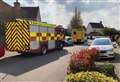 Street filled with emergency vehicles after medical incident
