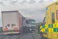 Jackknifed lorry which caused heavy delays on major road cleared