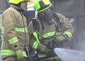 Firefighters tackle caravan blaze
